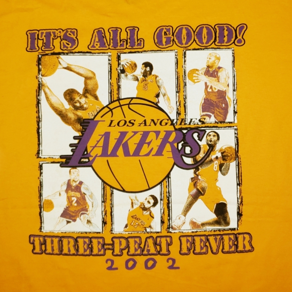 VTG Rare 2002 World Champions Los Angeles Lakers NBA Finals Three Peat Feaver 2X - Picture 13 of 14